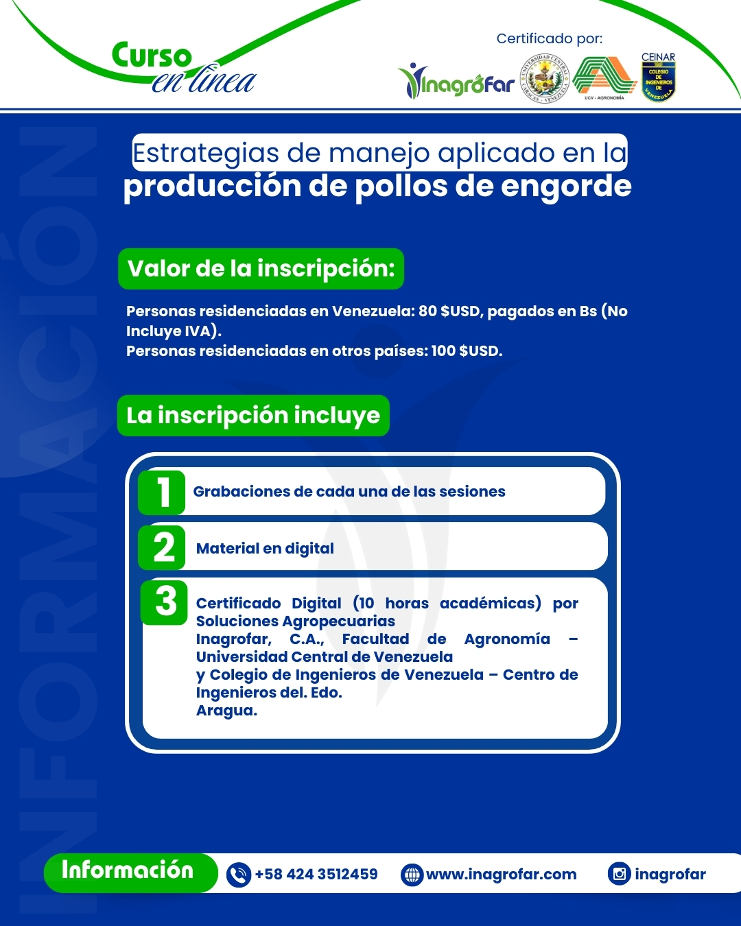 Curso en línea pollos de engorde inagrofar beneficios